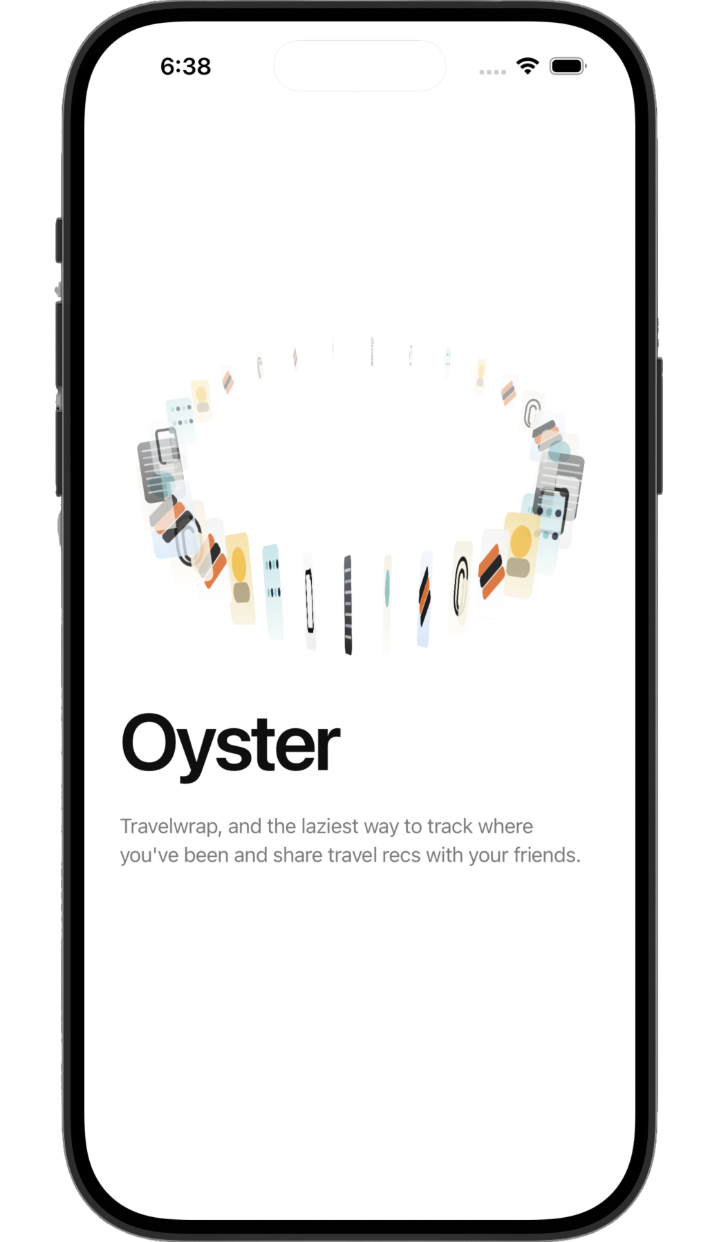 Oyster Travel app preview on iPhone